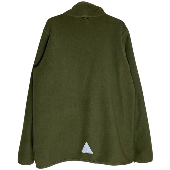 LL Bean Kids Fleece Jacket M 10-12 Full Zip Outdoor Olive Green Pockets Hiking - Picture 2 of 10